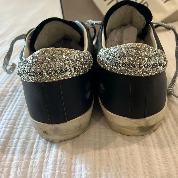 Golden Goose Super Star Croco Leather Low Top Glitter Sneaker 40 / 10 - Picture 11 of 16